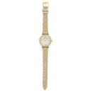 Emporio Armani Gianni T Bar Analog Silver Dial Beige Leather Strap Watch For Women - AR11127